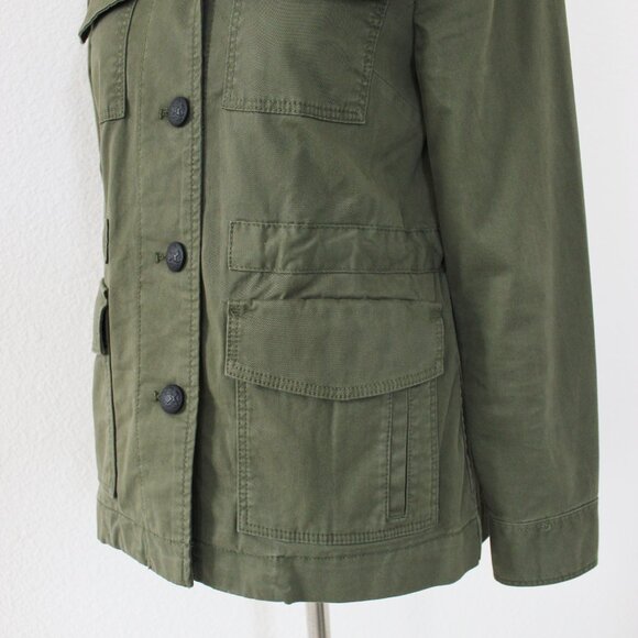 NEW Banana Republic Olive Green Twill Army Military Cargo Utility Jacket, XXSP - Picture 11 of 14